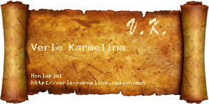 Verle Karmelina névjegykártya